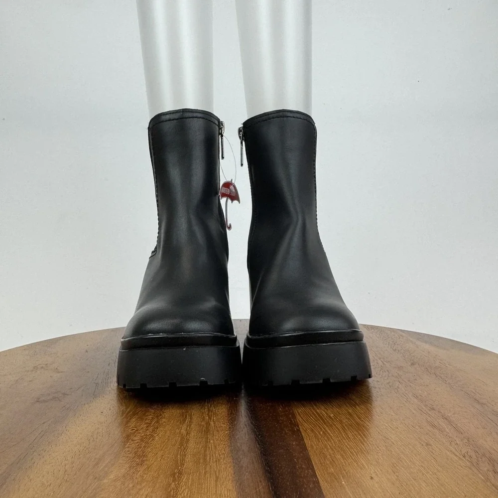 New Womens Blondo Raquel Waterproof Black Leather Chelsea Boots Size 6.5‎ M NWOB